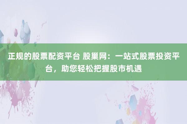 正规的股票配资平台 股巢网：一站式股票投资平台，助您轻松把握股市机遇