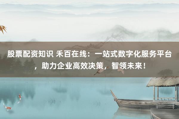 股票配资知识 禾百在线：一站式数字化服务平台，助力企业高效决策，智领未来！