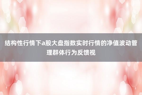 结构性行情下a股大盘指数实时行情的净值波动管理群体行为反馈视
