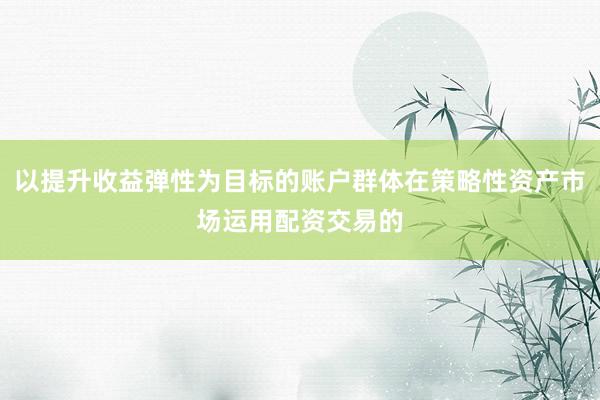 以提升收益弹性为目标的账户群体在策略性资产市场运用配资交易的