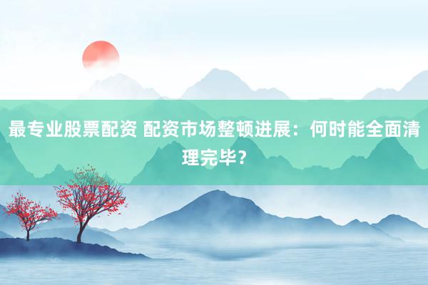 最专业股票配资 配资市场整顿进展：何时能全面清理完毕？